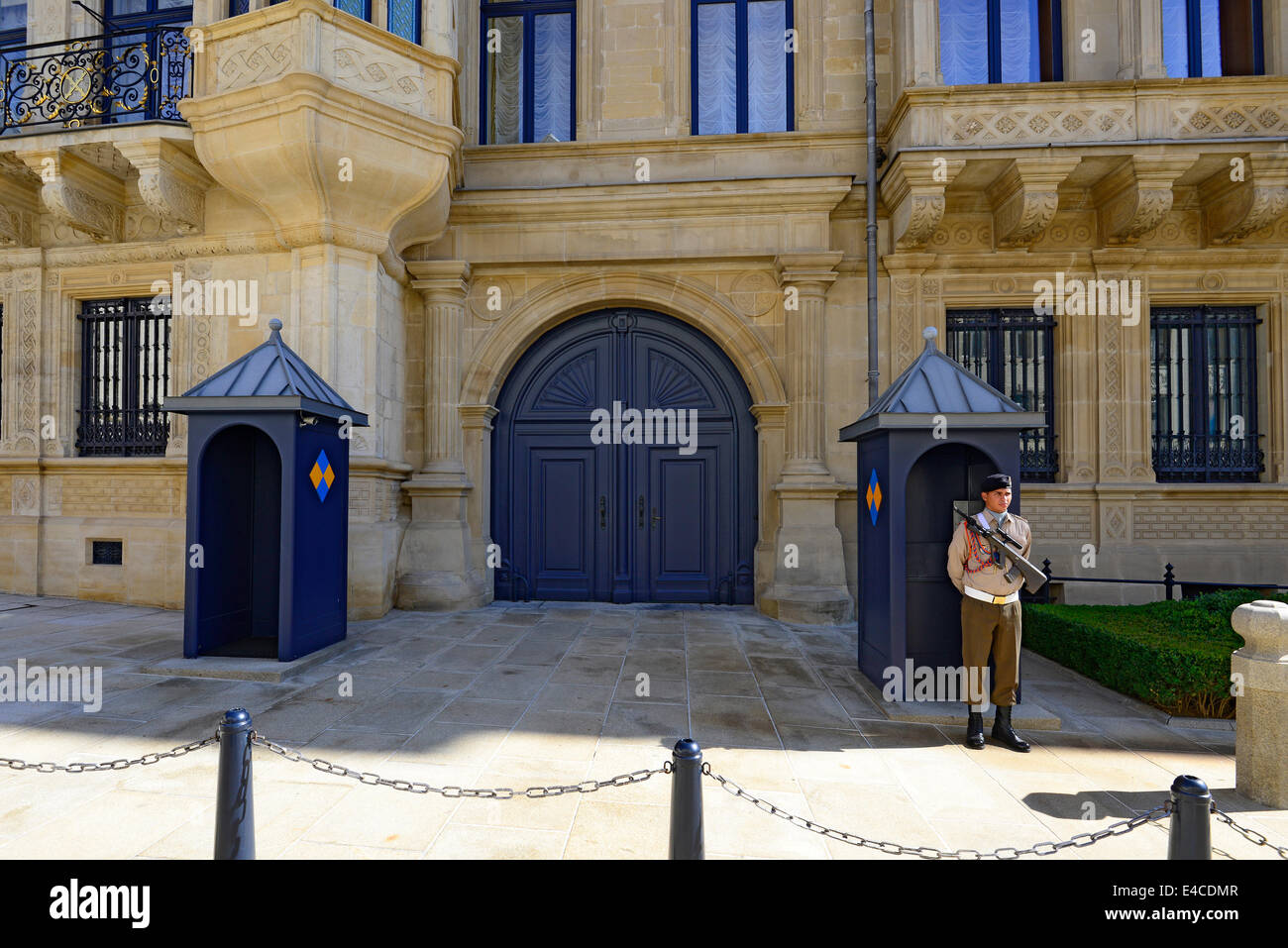 Guard Grand Ducal Palace Luxembourg Europe Stock Photo