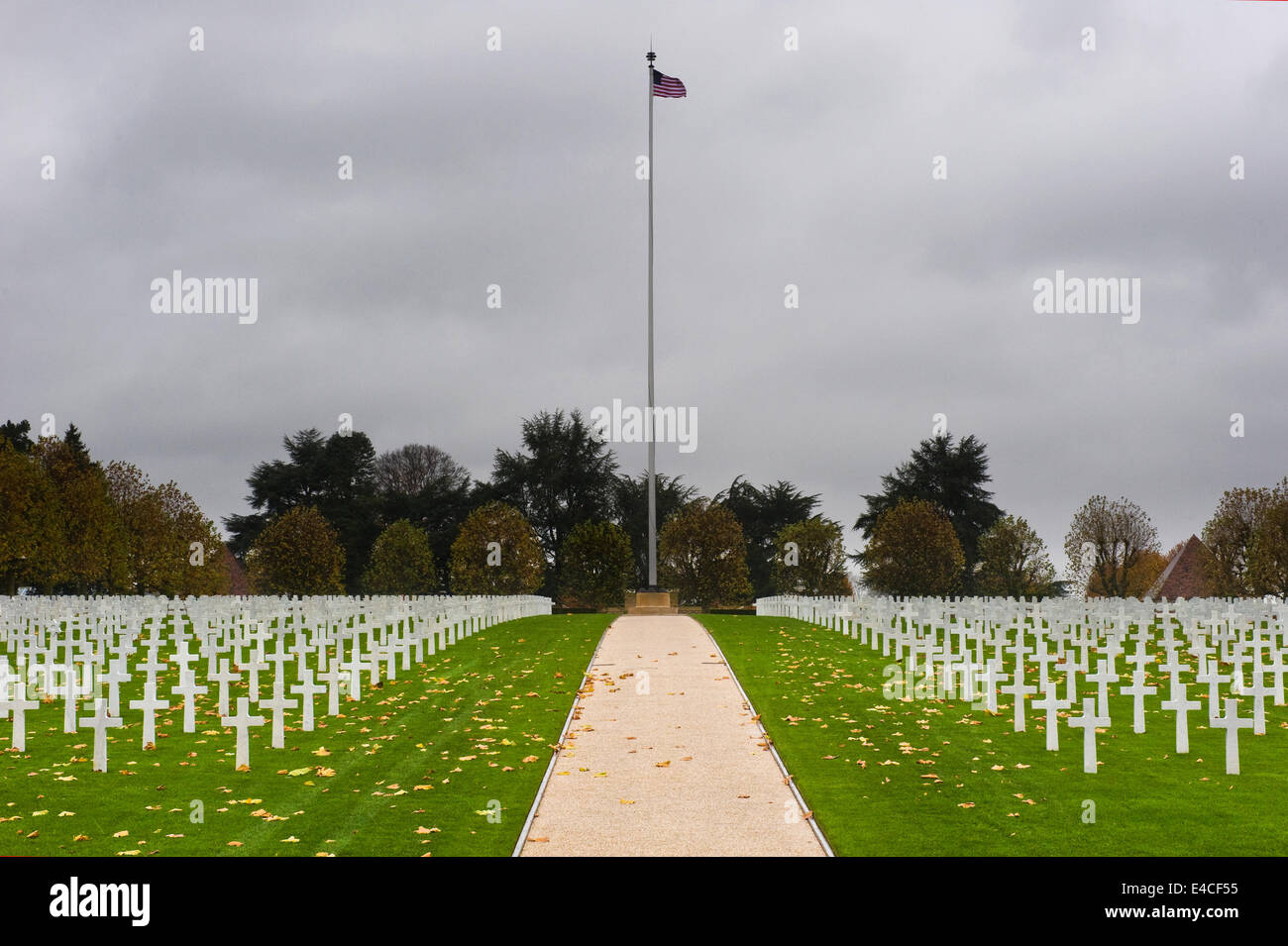 Somme American Cemetery and Memorial located in Bony, Aisne, Picardy, France. Stock Photo