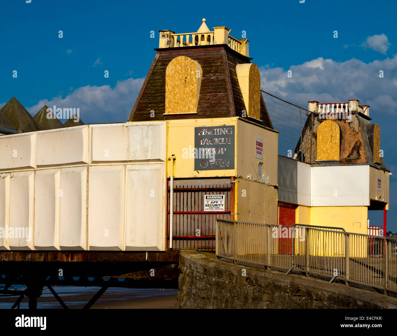 Victoria Pier in Colwyn Bay North Wales UK which opened 1900 but has been unused for many years and threatened with demolition Stock Photo