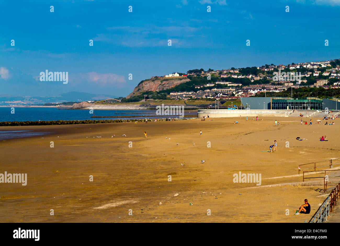 The beach and coastline at Colwyn Bay a traditional seaside resort in Conwy on the North Wales coast UK Stock Photo