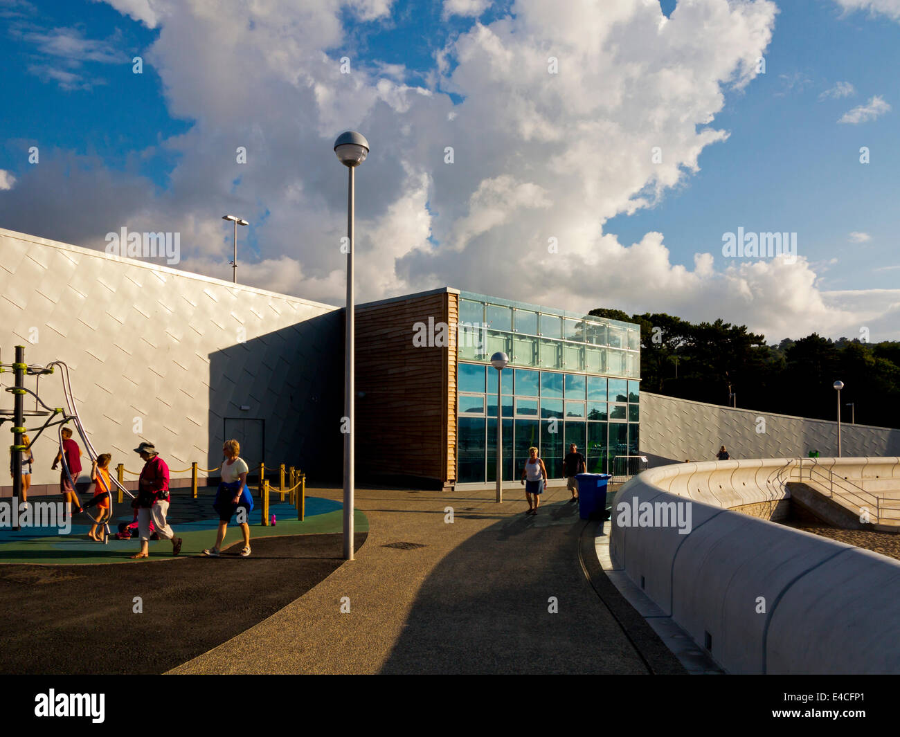 Modern seaside architecture at Porth Eirias a watersports centre in Colwyn Bay Conwy North Wales UK which opened in 2013 Stock Photo