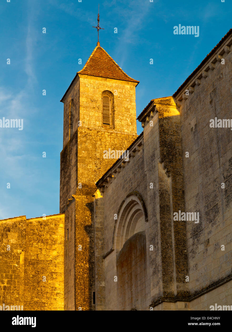 Church tower in Perignac a village in the Charente Maritime region of south western France Stock Photo