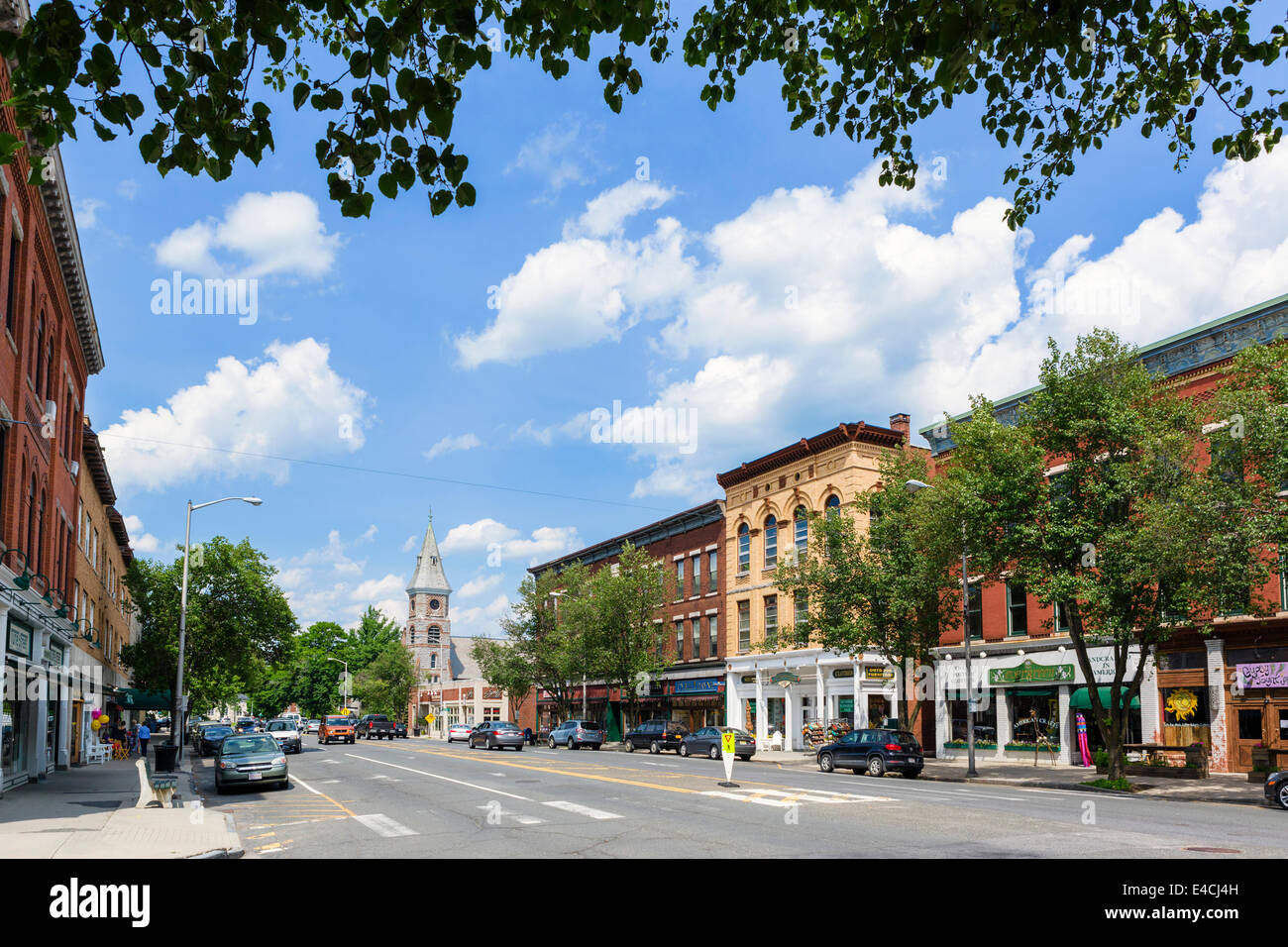 Main Street in Great Barrington, Berkshire County, Massachusetts, USA Stock Photo