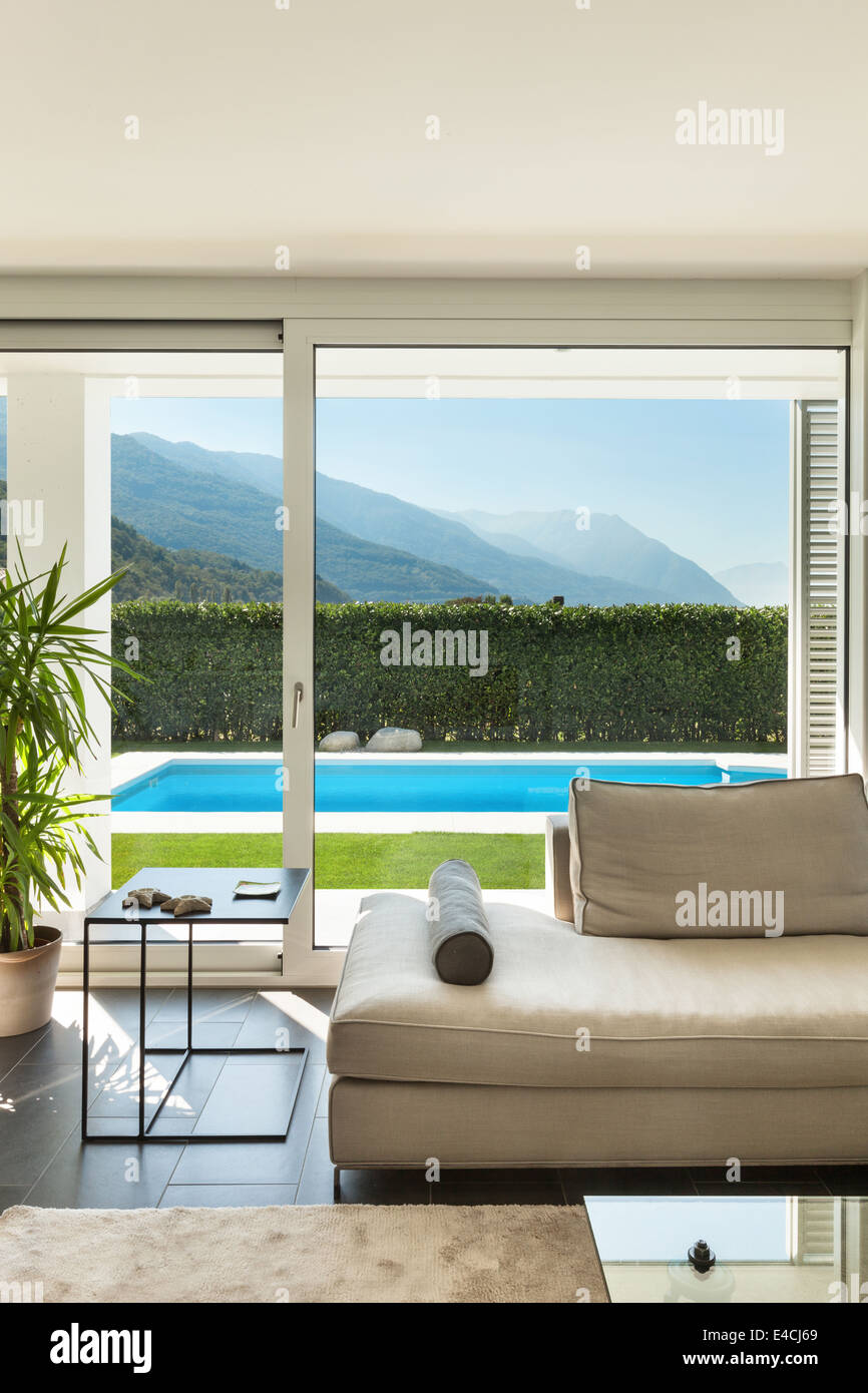 Modern villa, interior, detail living room Stock Photo - Alamy