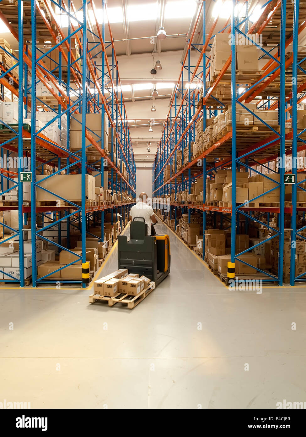 Warehouse with merchandise items Stock Photo Alamy
