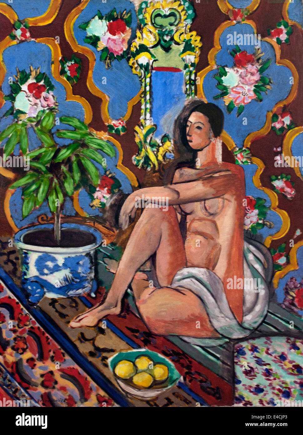 Figure décorative dans un fond oriental - Decorative Figure on oriental background 1925   Henri Matisse France French Painter Stock Photo