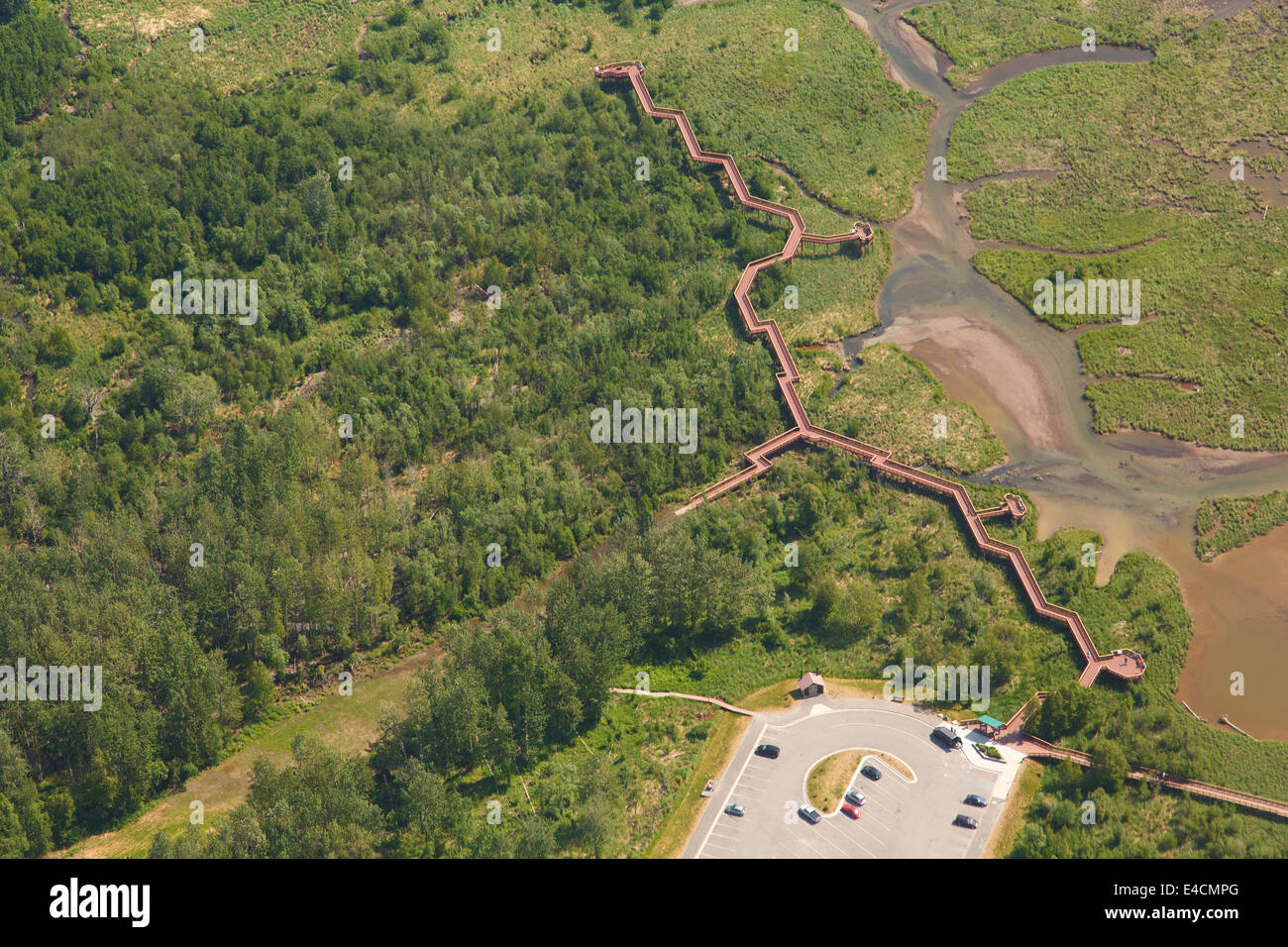 Aerial of Potters Marsh, Anchorage, Alaska Stock Photo Alamy