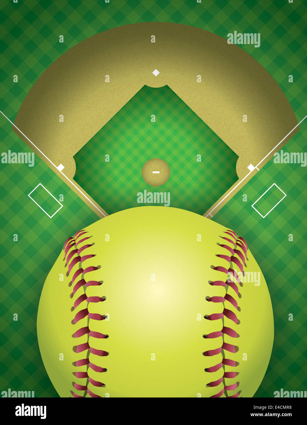 An aerial view of a softball field and ball Stock Photo Alamy