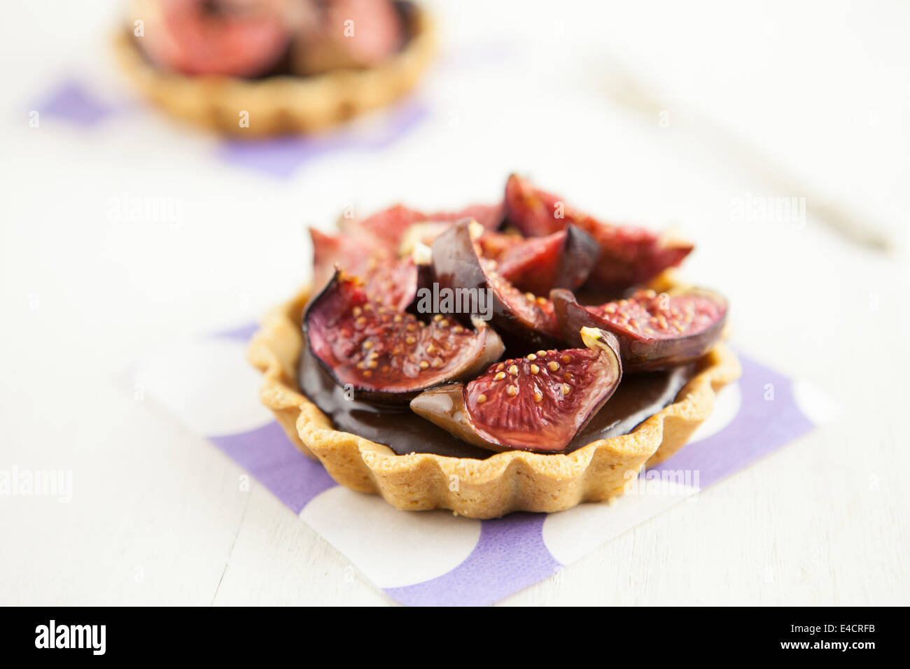Fig & Chocolate Tarts Stock Photo