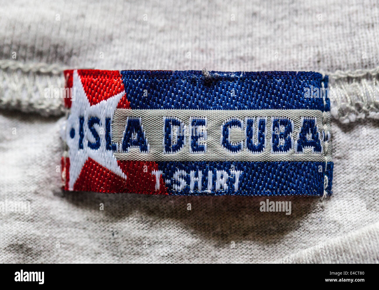 Isla de Cuba T-shirt tag Stock Photo
