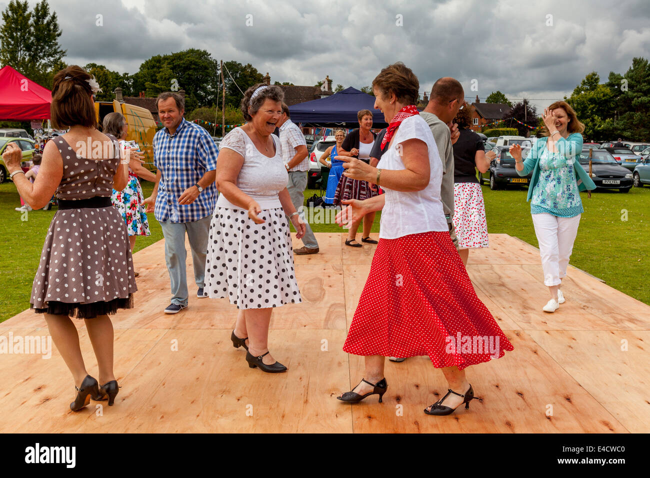 PJ's Jive Dance Club Perform At The Nutley Fete, Sussex, England Stock Photo