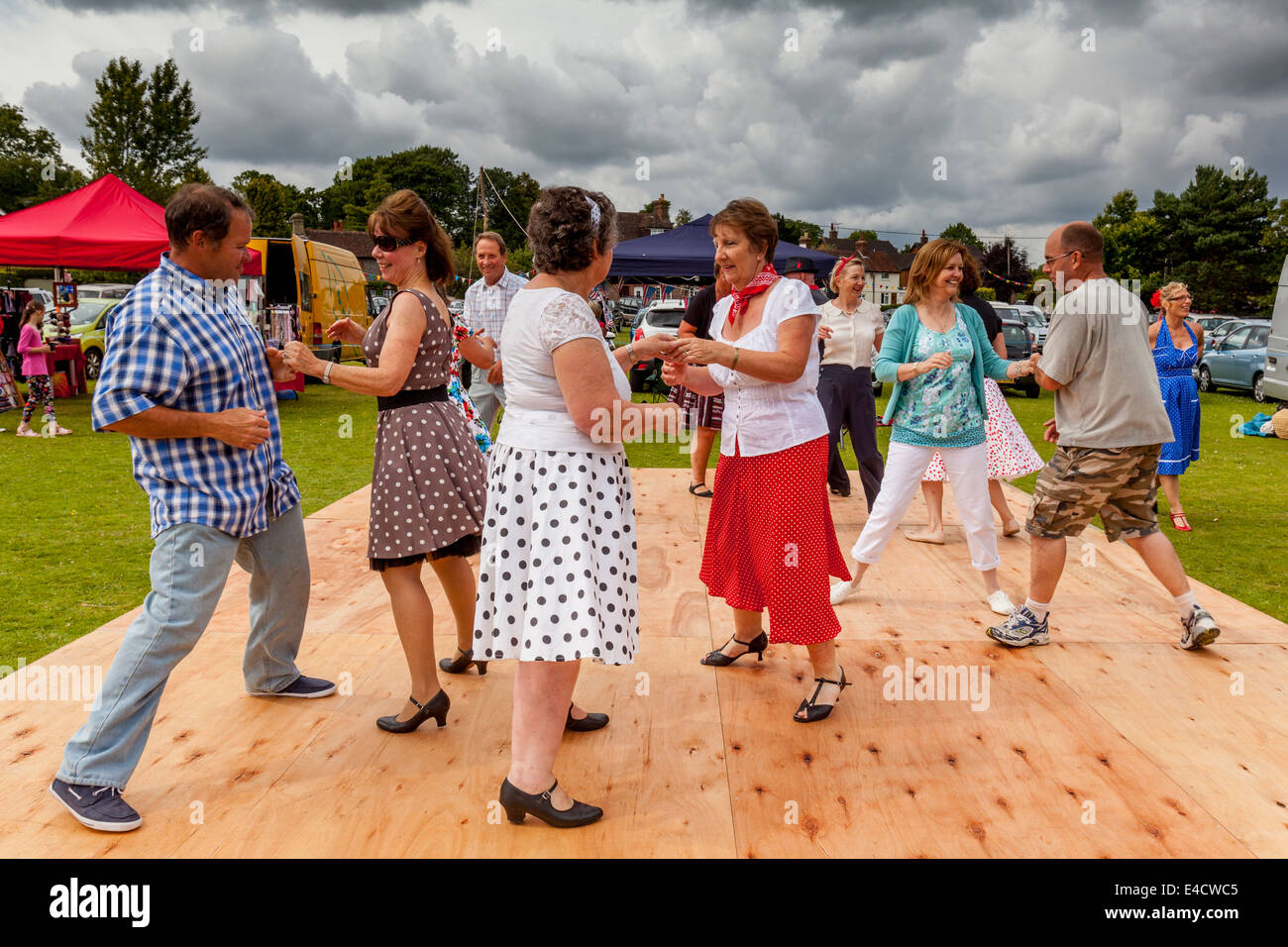 PJ's Jive Dance Club Perform At The Nutley Fete, Sussex, England Stock Photo