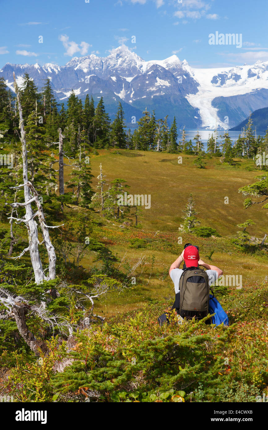 Photographers along Esther Passage and Port Wells, Prince William Sound, Chugach National Forest, Alaska Stock Photo