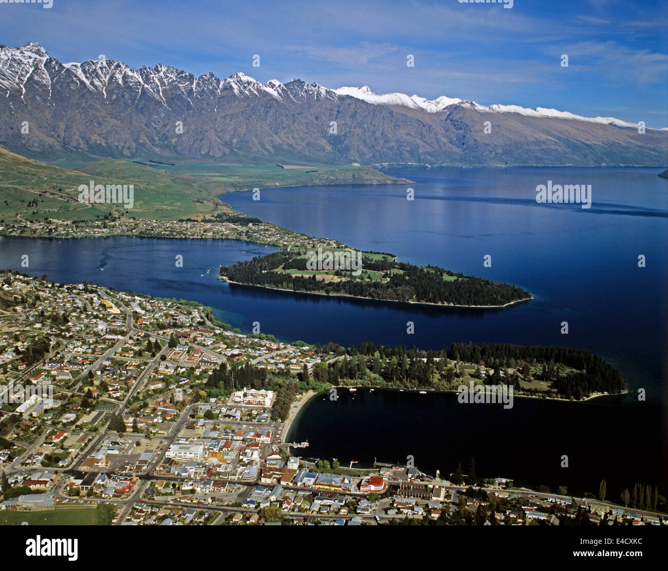 Aerial view of Rotorua in the North Island, Bay of Plenty, New Zealand