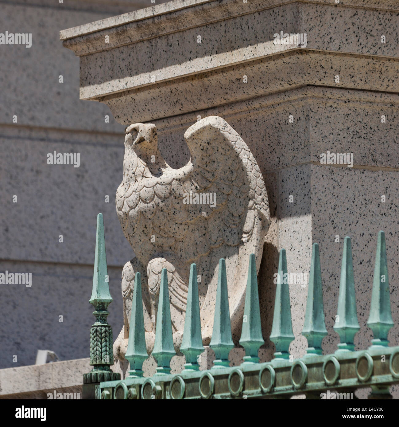 Bald eagle sculpture on federal government building - Washington, DC