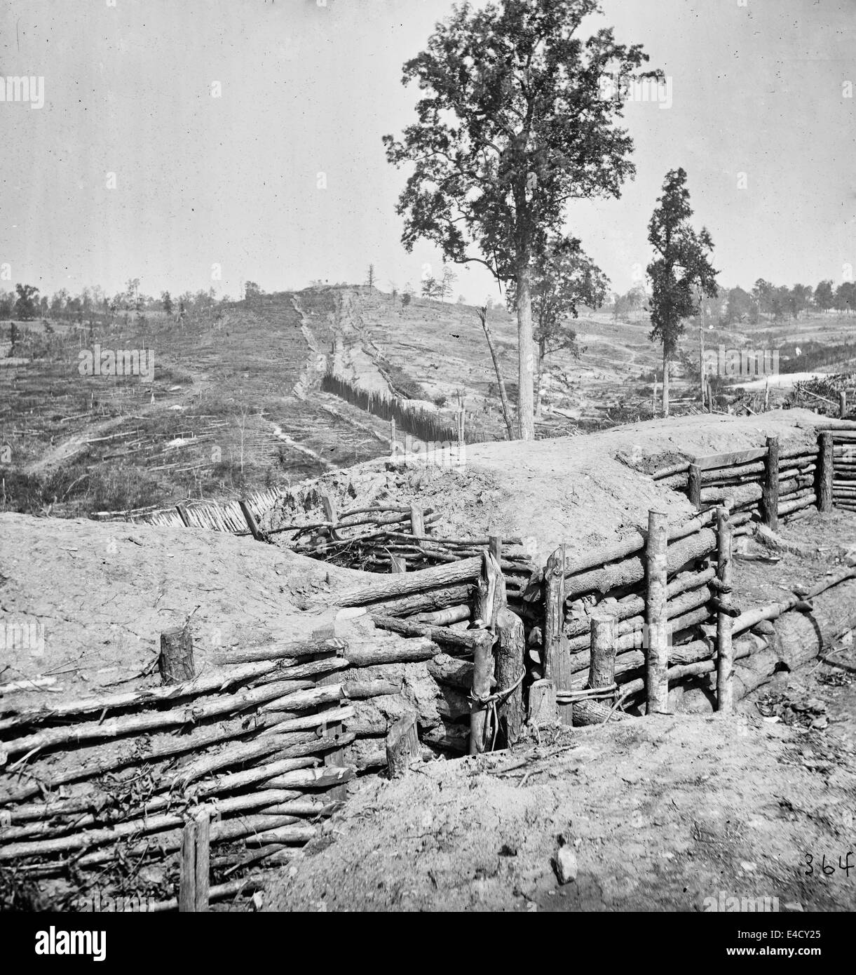 Fortification near Atlanta, Georgia - USA Civil War, 1864 Stock Photo