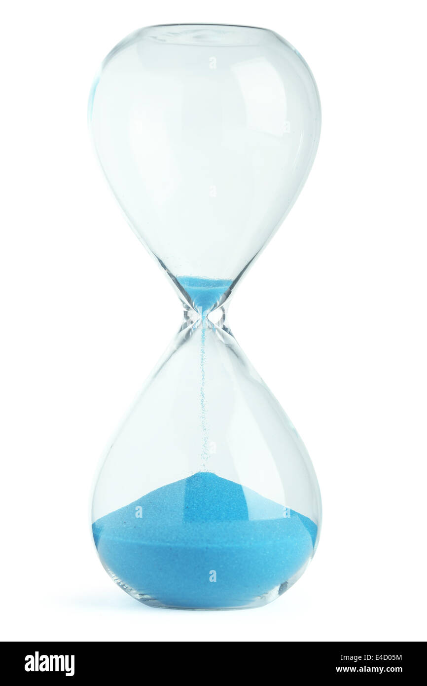 Blue hourglass Stock Photo