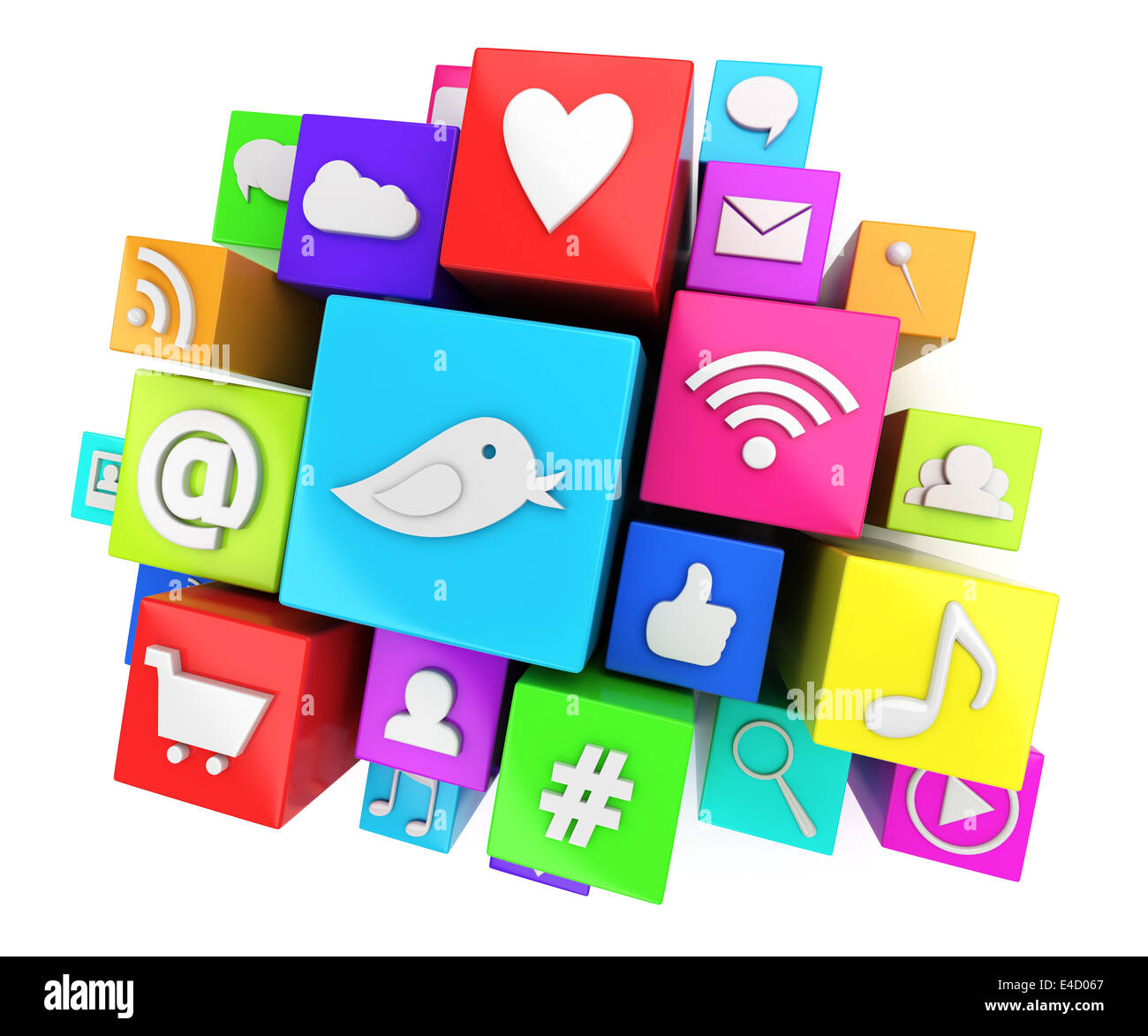 Social media symbols Stock Photo