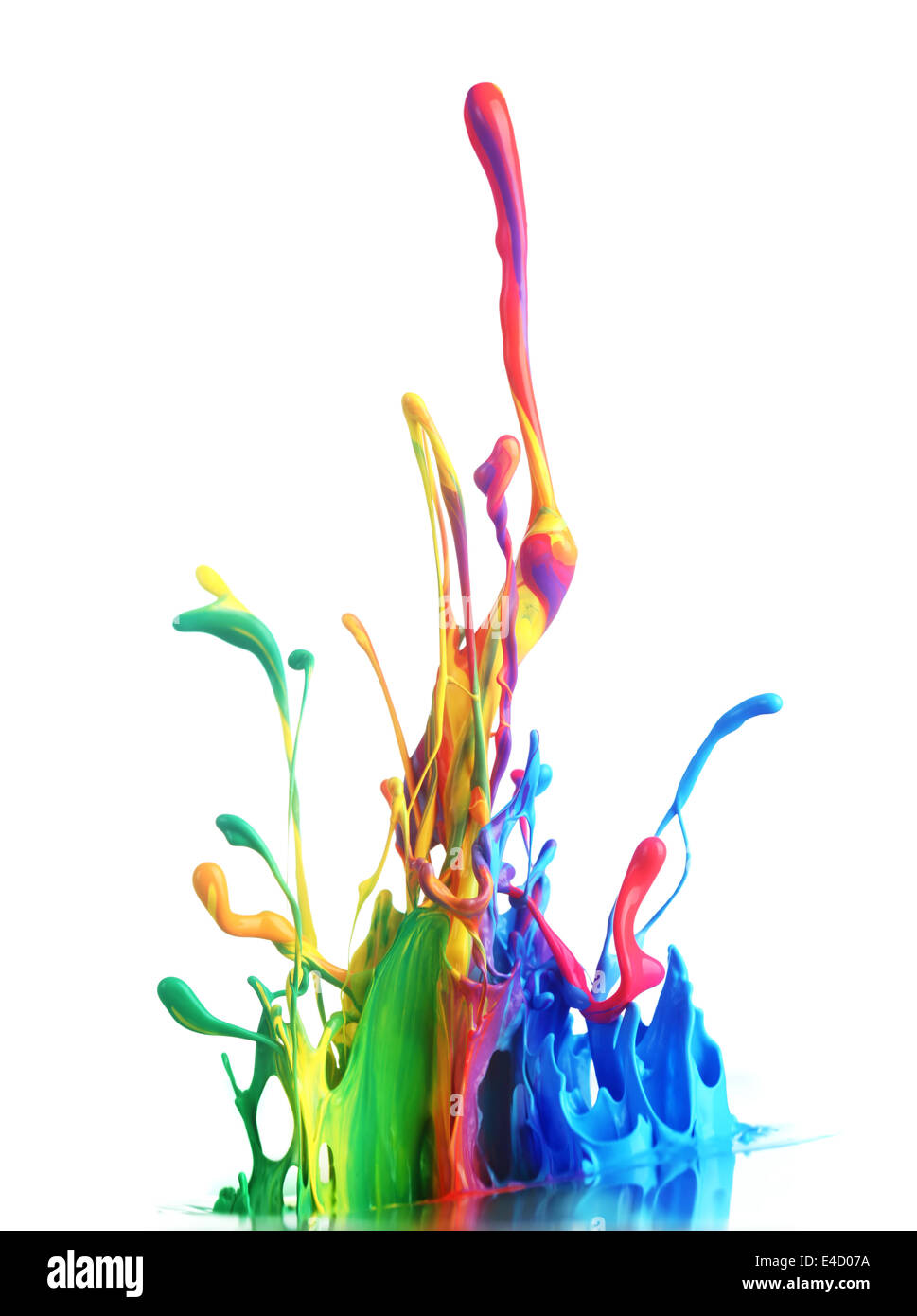Colorful paint splashing Stock Photo