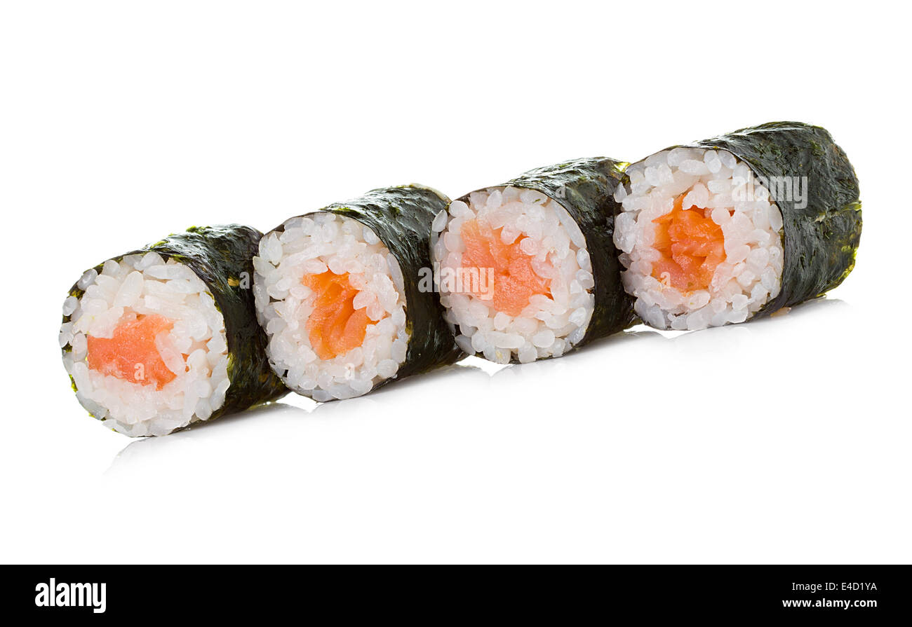 Sushi rolls isolated on a white background. Stock Photo