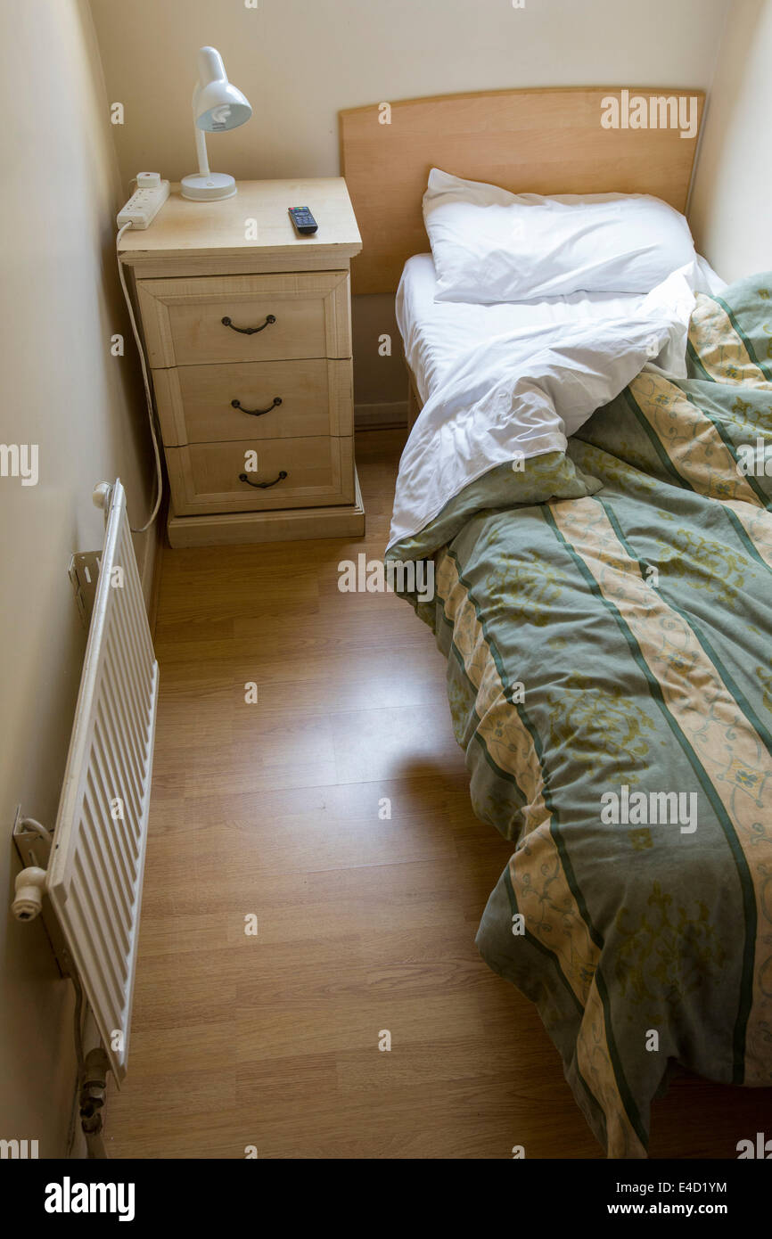 A tiny bedroom in a cheap London hotel, UK Stock Photo Alamy