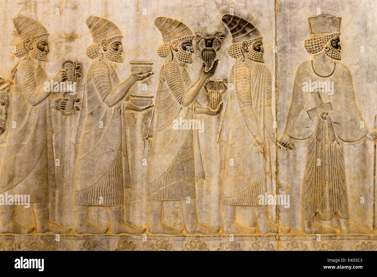 Relief of the Apadana, Persepolis, Fars, Iran Stock Photo