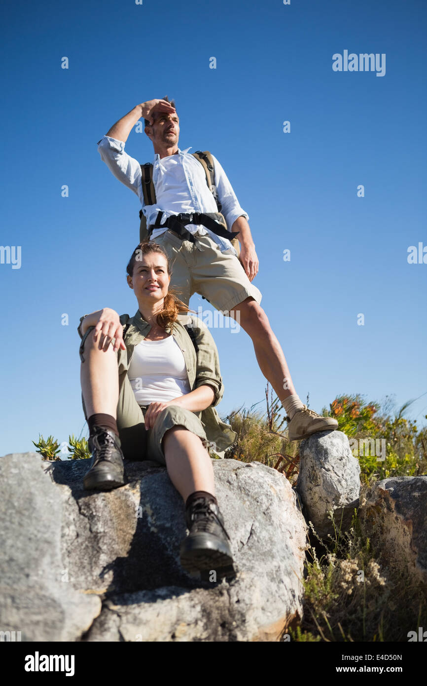 Woman looking over mountain hi-res stock photography and images - Alamy