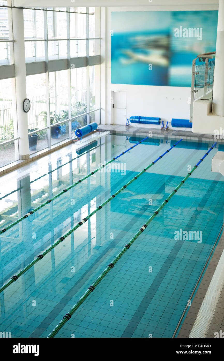 High angle shot of empty swimming pool Stock Photo