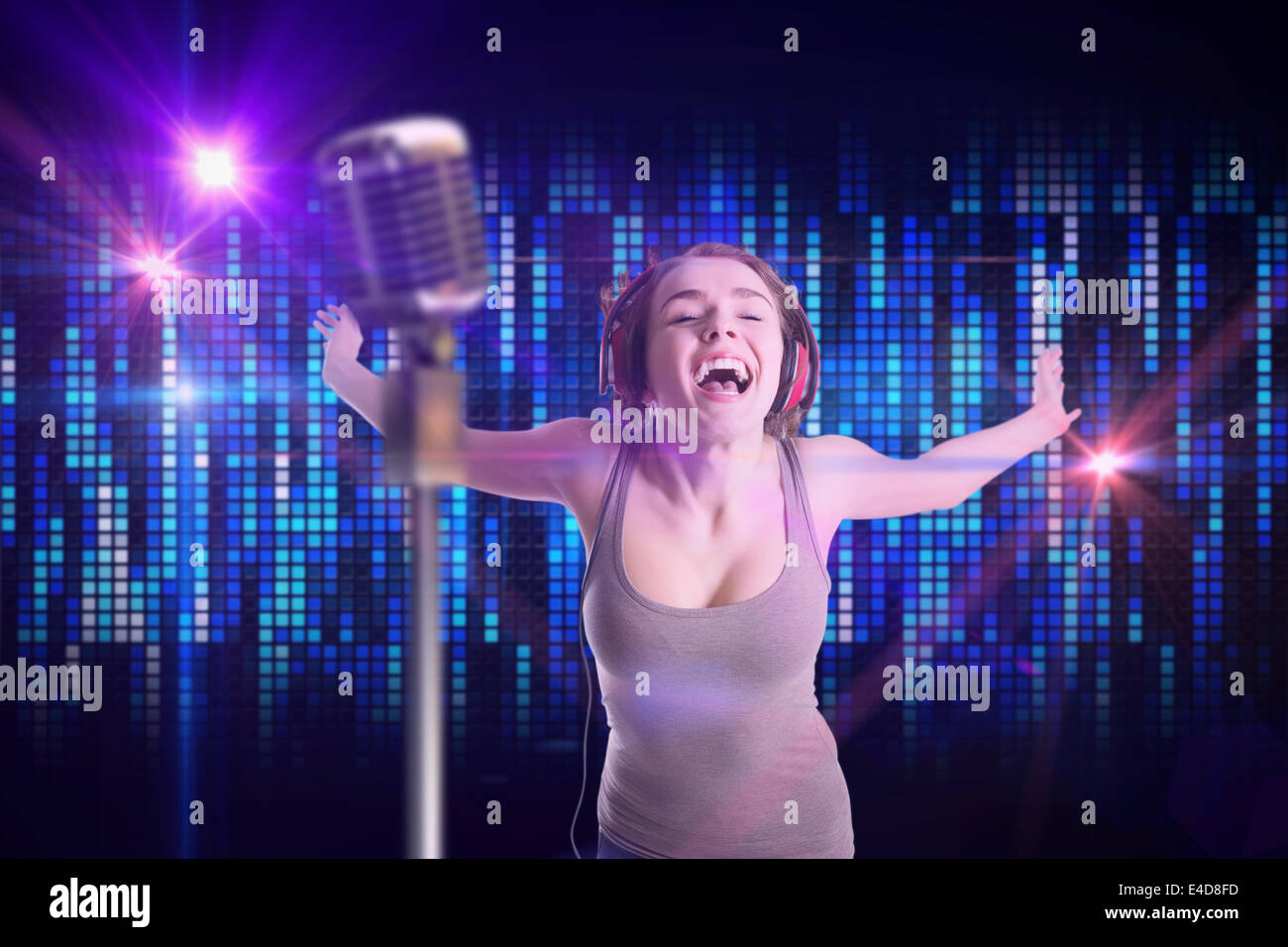 Girl mic fun music hires stock photography and images Alamy