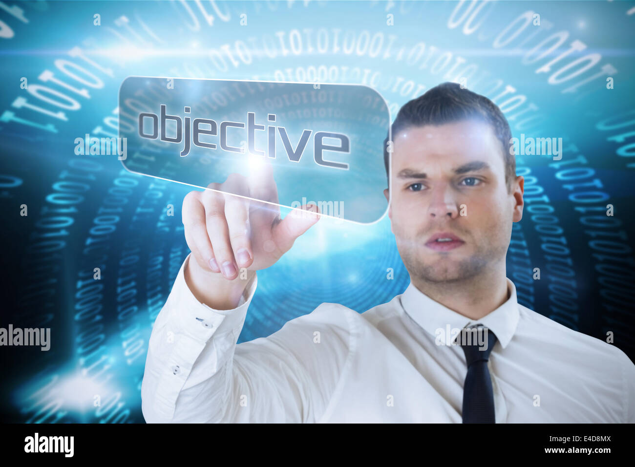 Businessman Pointing To Word Objective Stock Photo Alamy