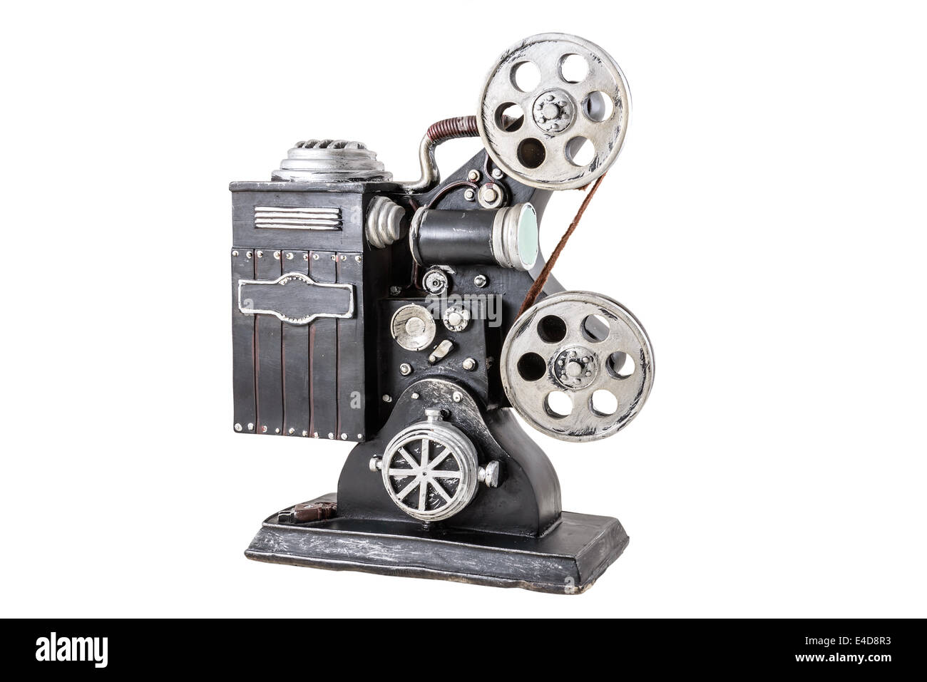 Model of film projector on the white background Stock Photo