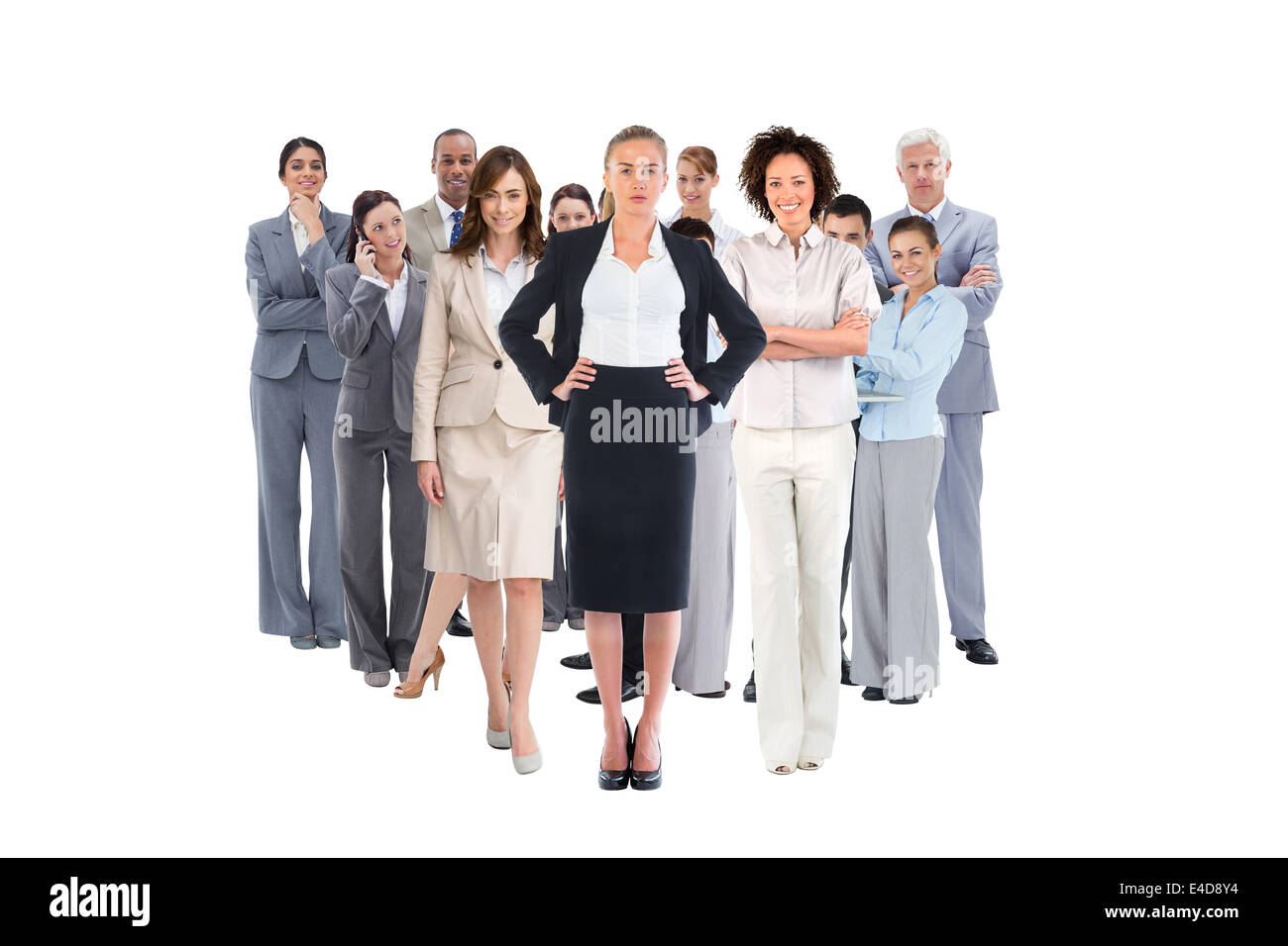 Composite image of team of businesswomen looking at camera Stock Photo ...