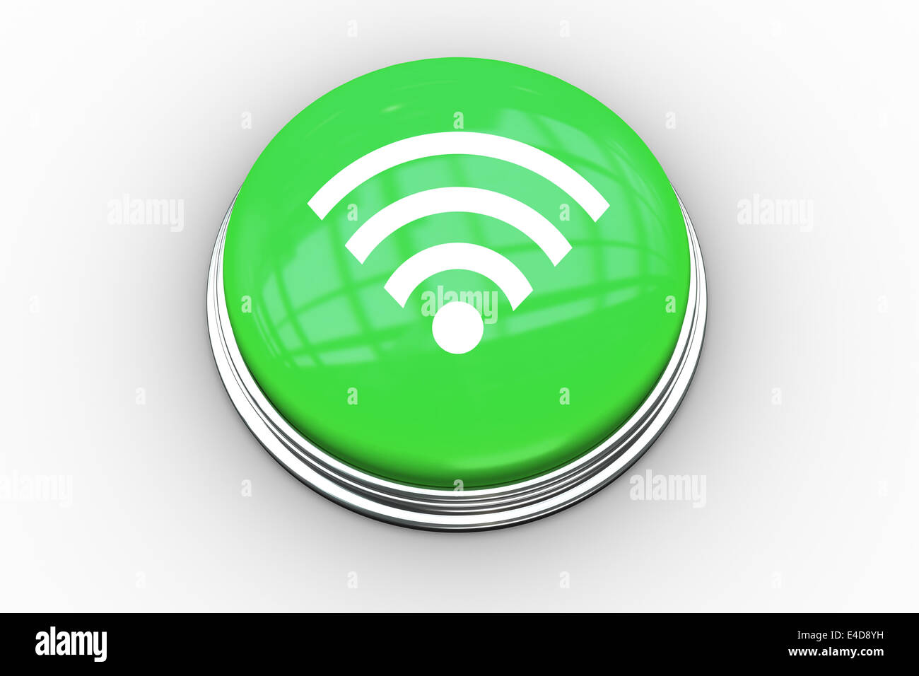 Composite image of wifi symbol graphic on button Stock Photo