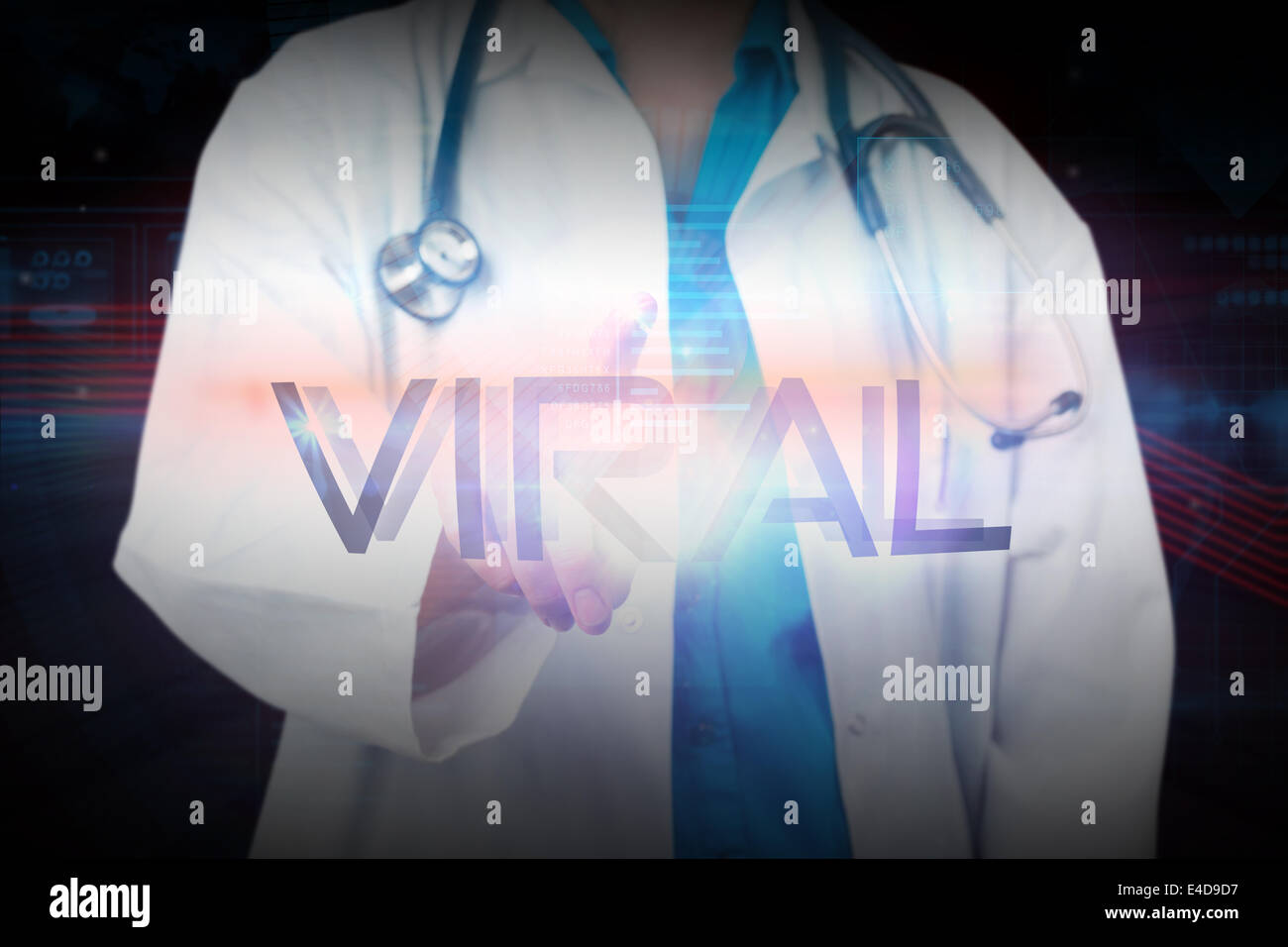 Doctor presenting the word viral Stock Photo