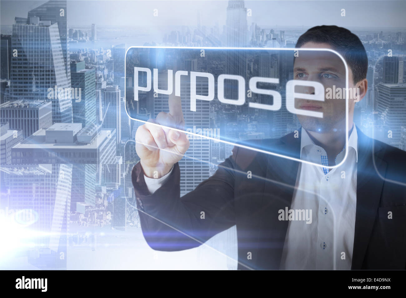 Businessman presenting the word purpose Stock Photo - Alamy