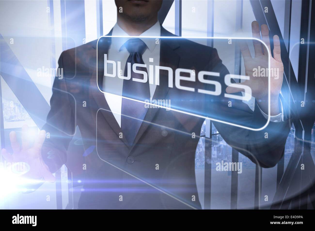 Businessman presenting the word business Stock Photo - Alamy