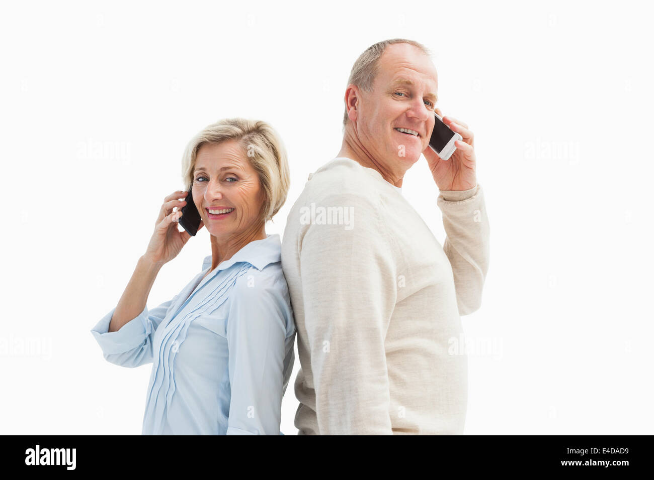 Happy mature woman calling hi-res stock photography and images - Alamy