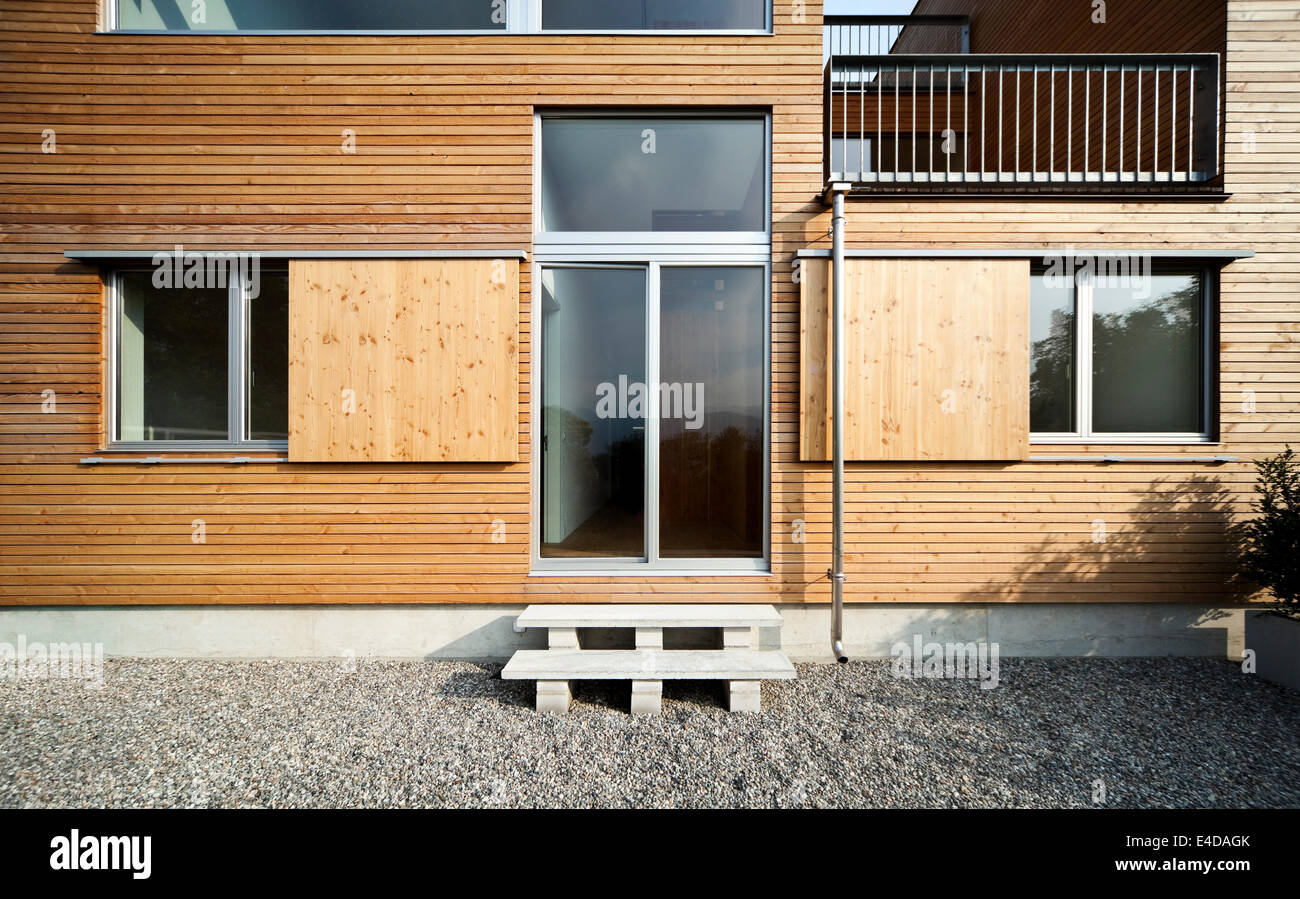modern totally wooden house construction Stock Photo
