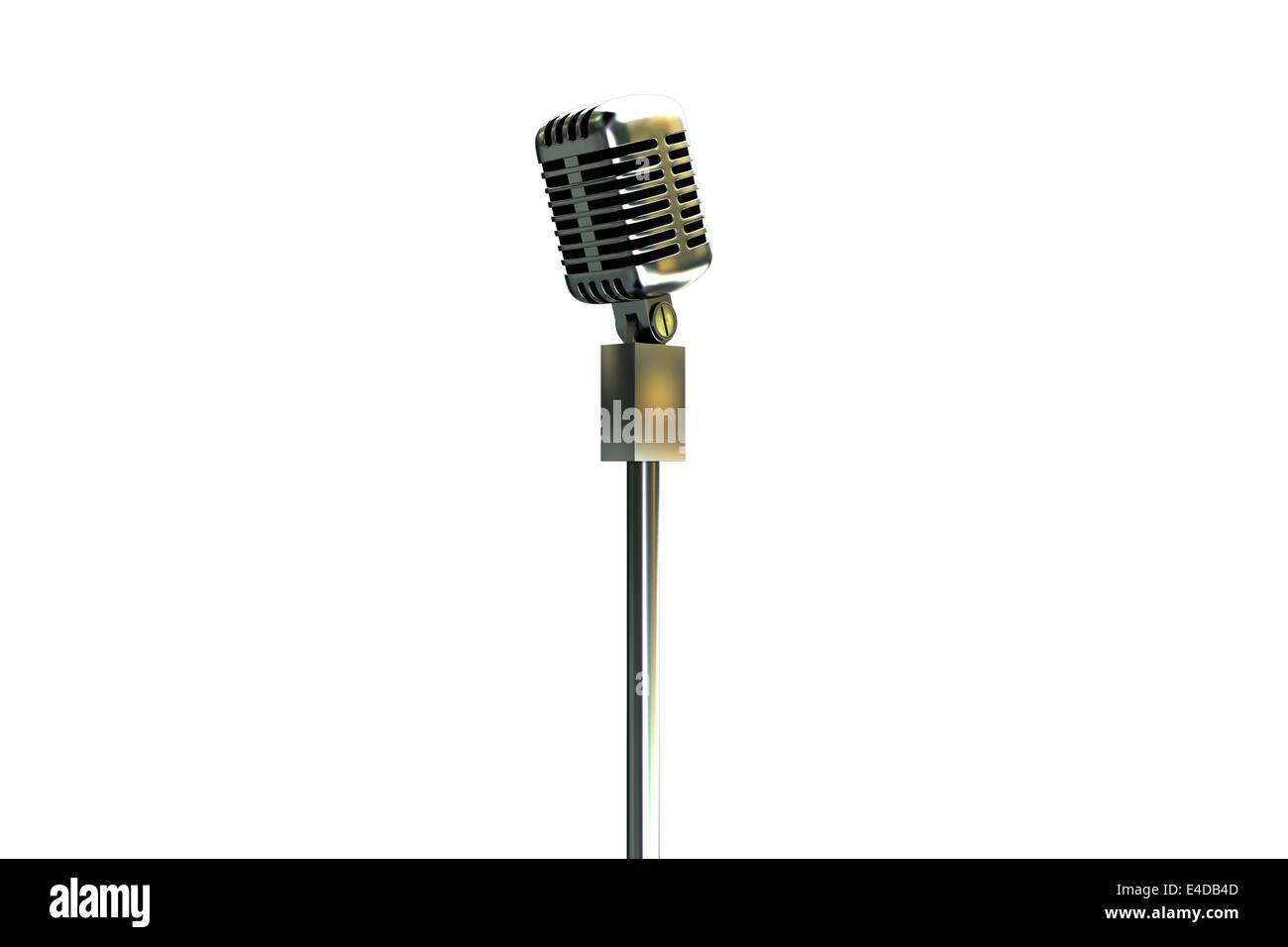 Digitally generated retro microphone on stand Stock Photo