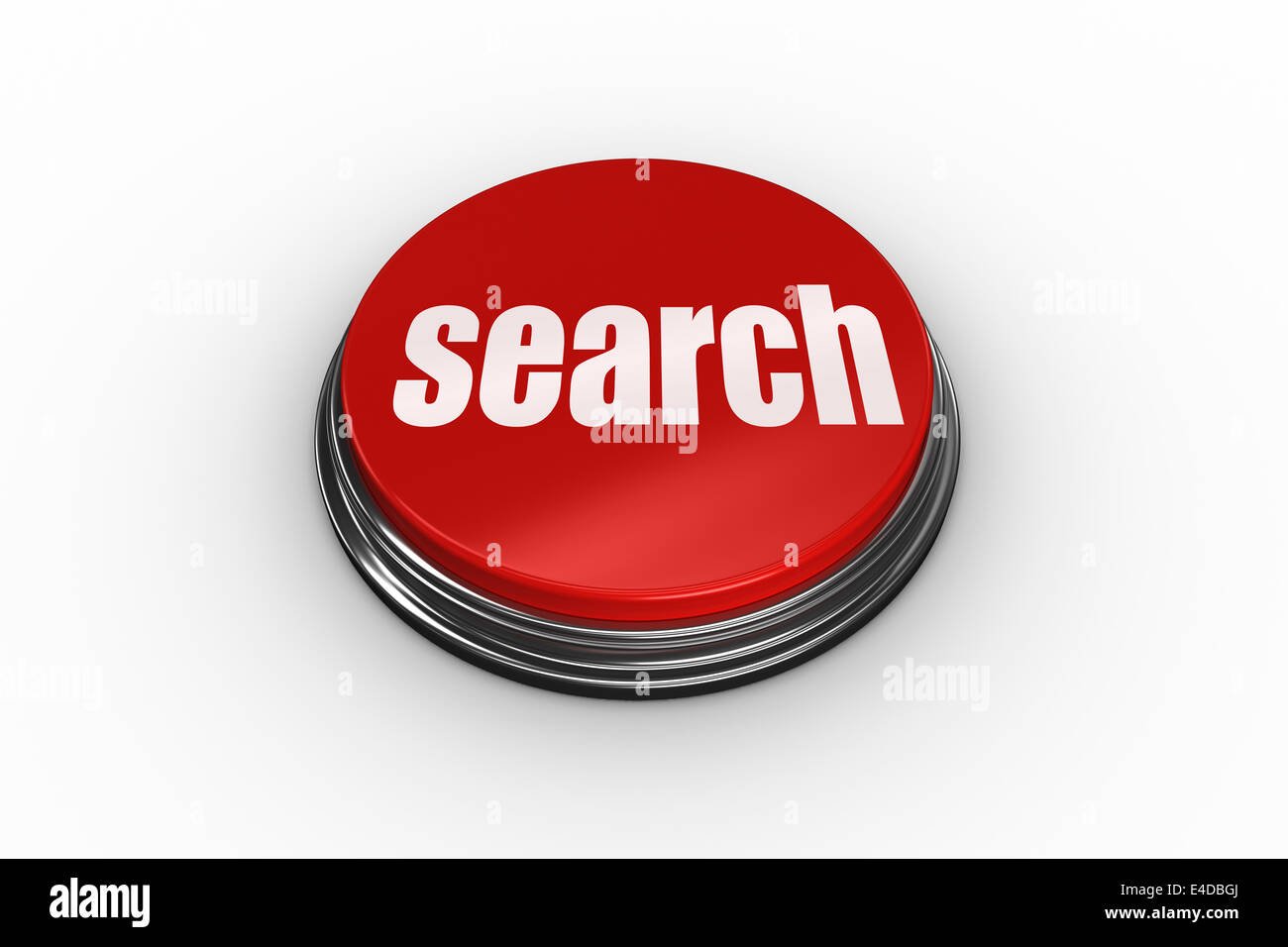 Search on digitally generated red push button Stock Photo