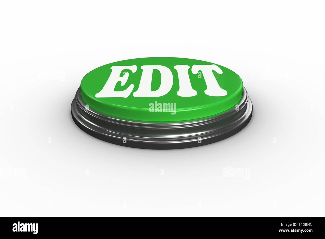 Edit on digitally generated green push button Stock Photo