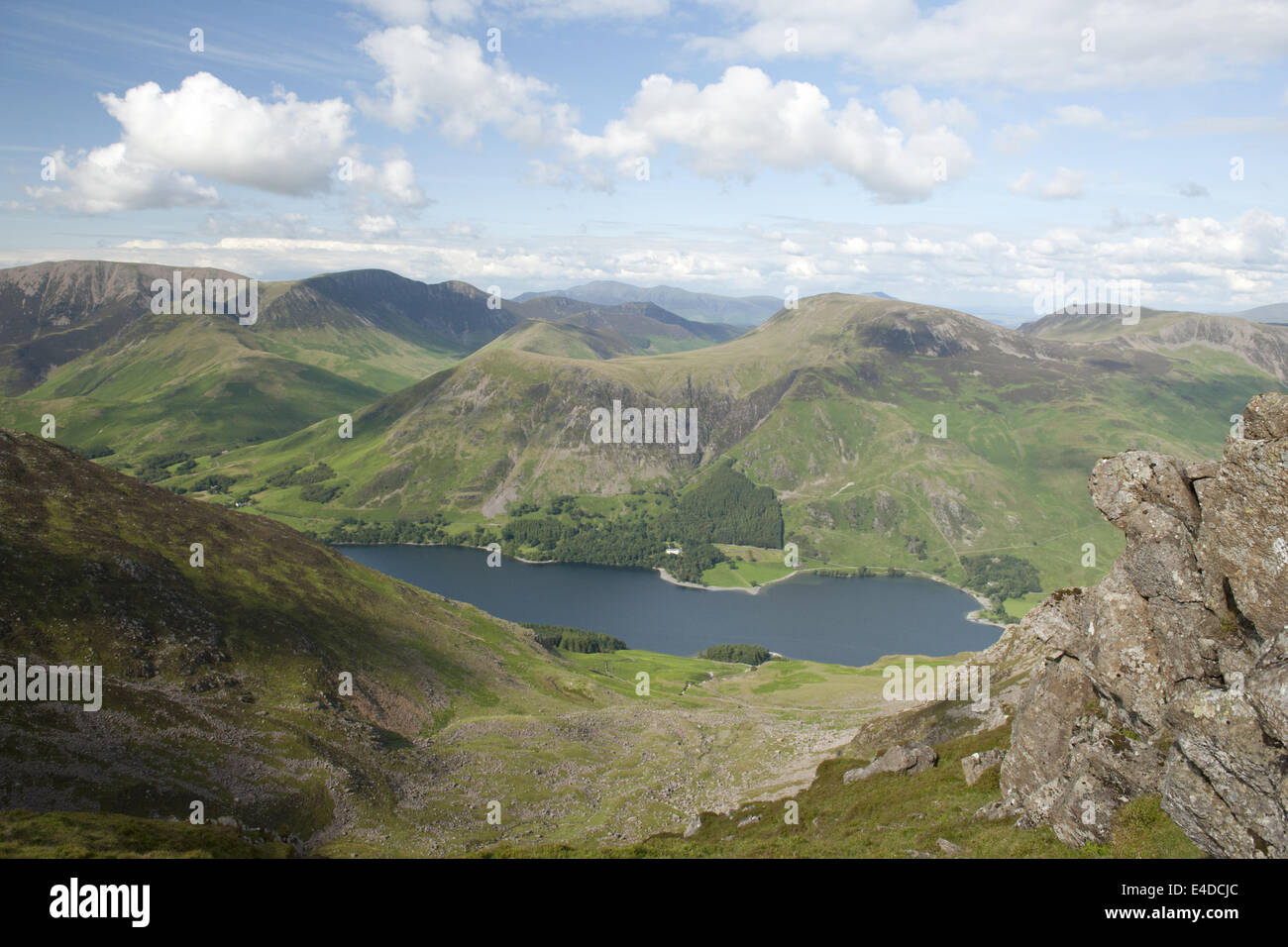 Panoramic landscape of Buttermere Lake from High Stile Stock Photo - Alamy