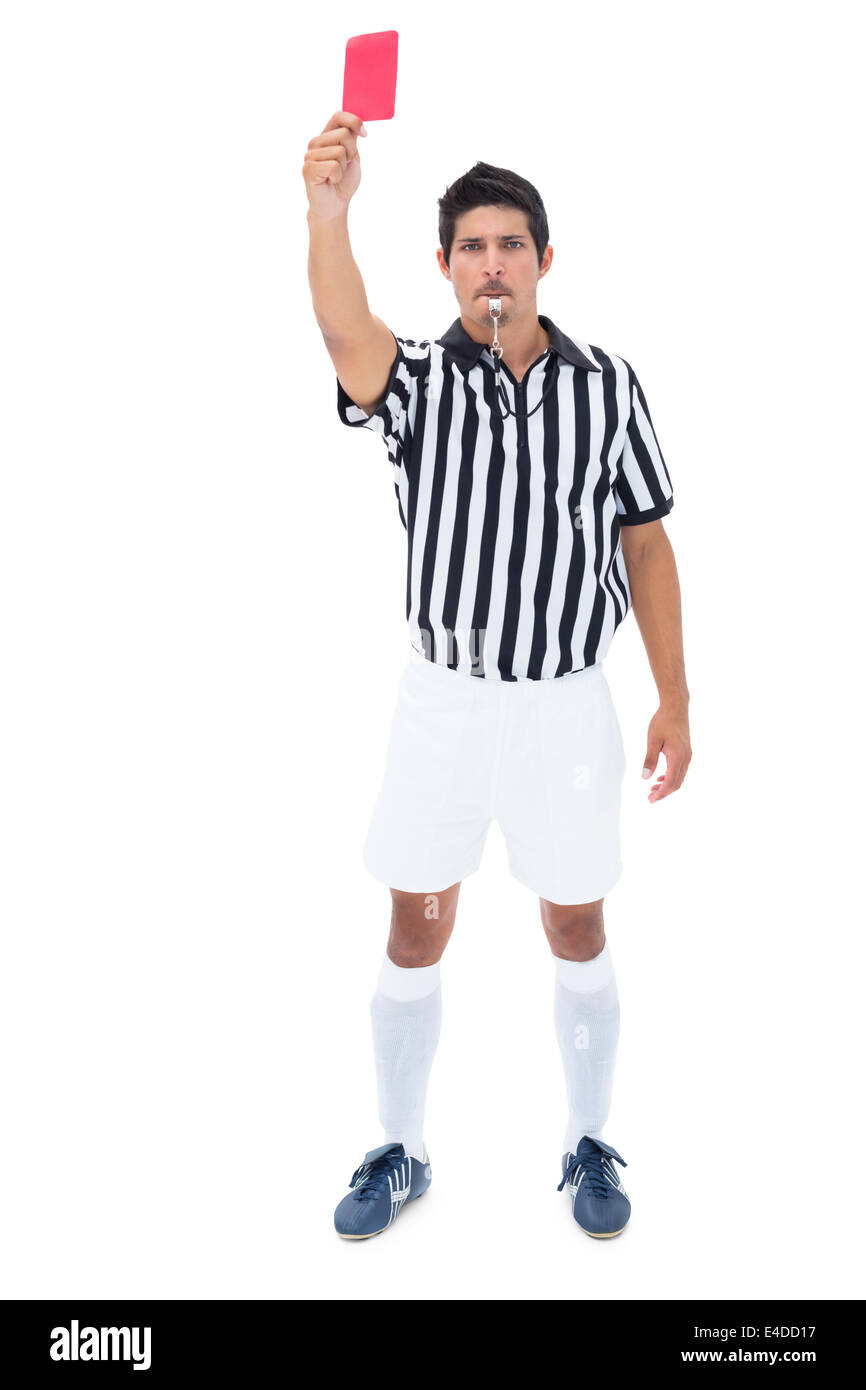 Serious referee showing red card Stock Photo Alamy