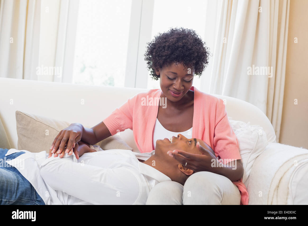 Happy black african couple relaxing hi-res stock photography and images ...