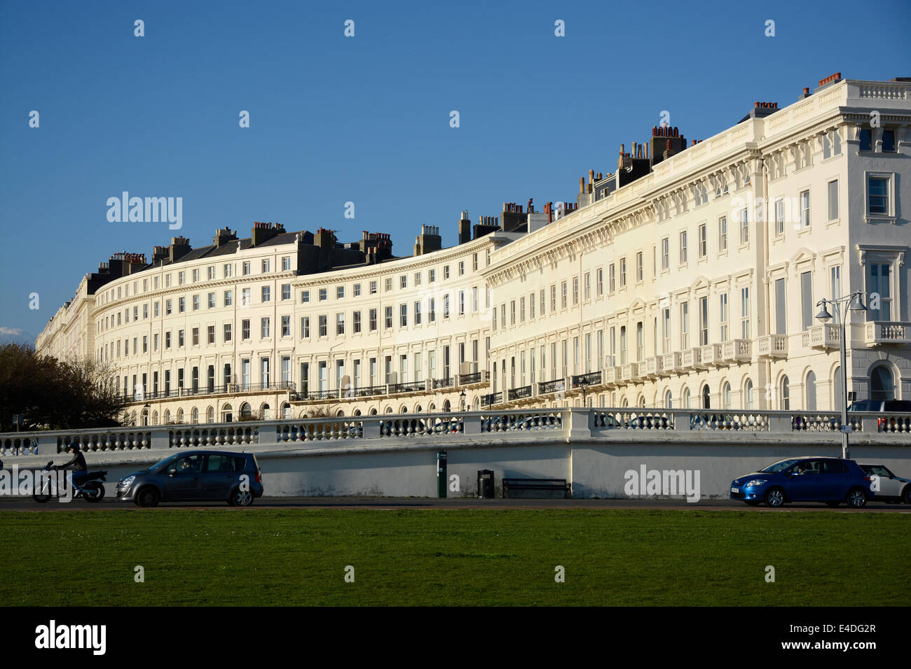 Regency architecture apartment buildings on the seafront at Hove. Brighton. East Sussex. England Stock Photo