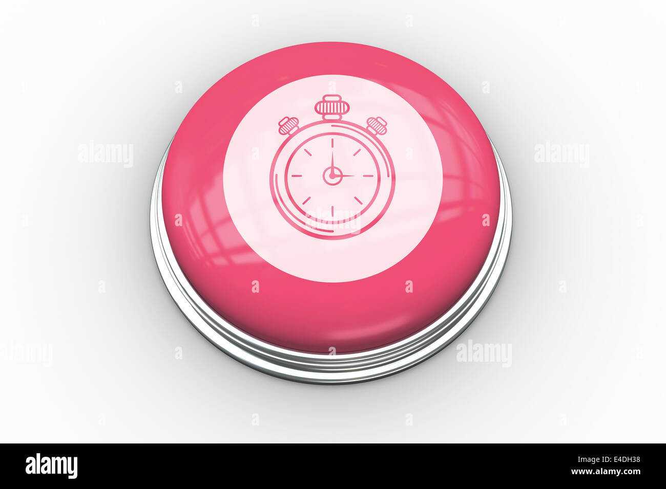 Stopwatch graphic on pink button Stock Photo - Alamy