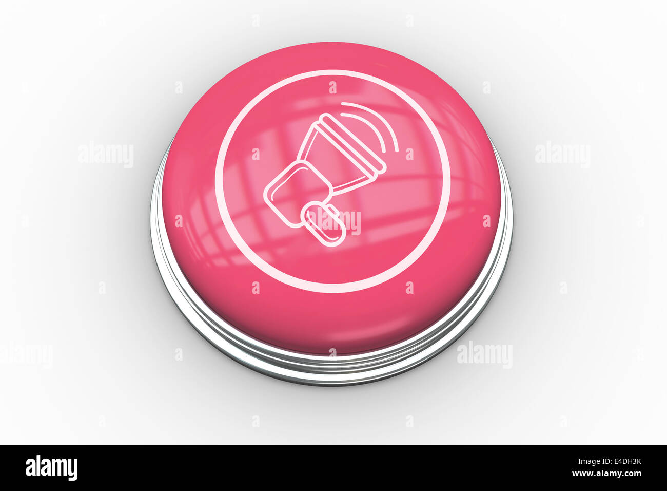 Megaphone graphic on pink button Stock Photo Alamy
