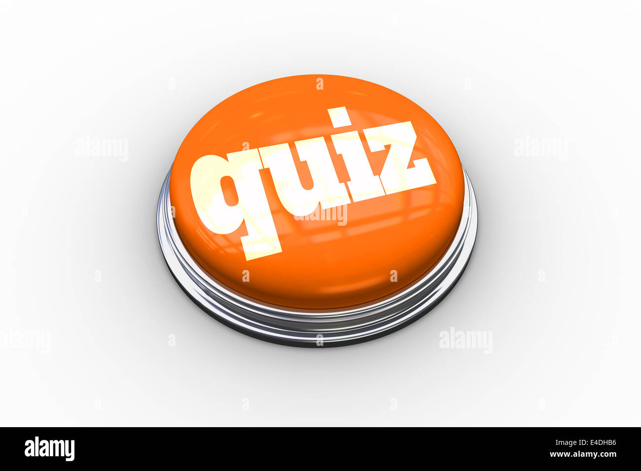 Quiz on shiny orange push button Stock Photo