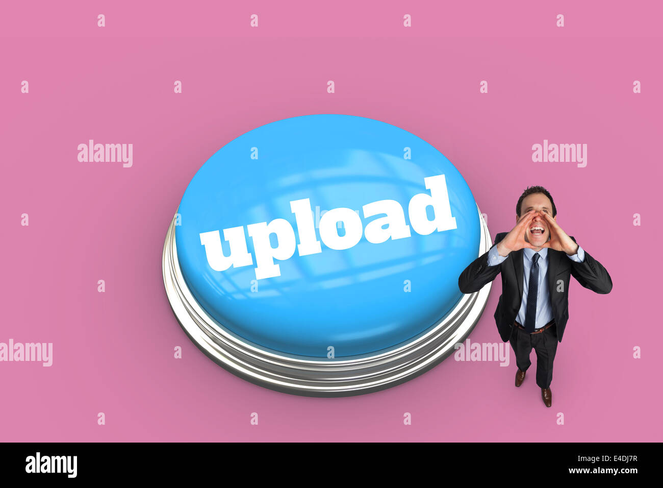 Upload against pink vignette Stock Photo