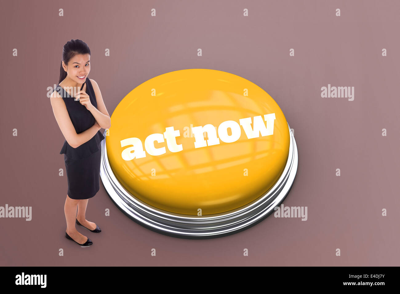 Act now against grey vignette Stock Photo